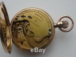 Very Good, Antique 10ct Solid Gold, Waltham Royal, Half Hunter Pocket Watch