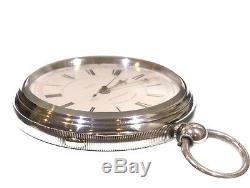 Very Large Antique 1883 Fusee Lever Silver Chronograph Pocket Watch. Serviced