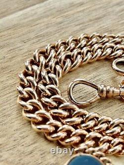Victorian 18ct Rolled gold double albert pocket watch chain C1890