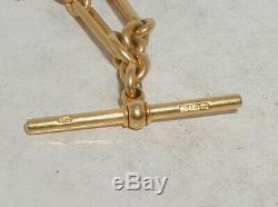 Victorian 18ct Solid Gold Double Albert Pocketwatch Chain Heavy 50.5g