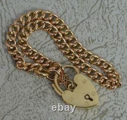 Victorian 9ct Rose Gold Curb Link Pocket Watch Chain 7 Long Bracelet