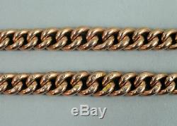 Victorian Antique 9 Ct Rose Gold Curb Link Pocket Watch Albert Chain C. 1890 -48g