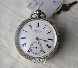 Victorian Antique Silver J. W. Benson Ludgate Pocket Watch. F. W. O. Key. 1886