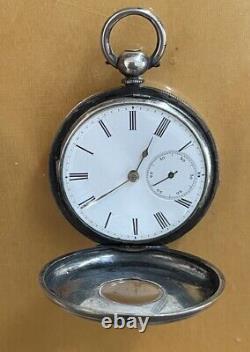 Victorian Fine Silver Cased Half Hunter Pocket Watch Hallett Of Hastings c1880
