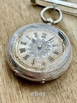 Victorian Solid Silver Antique Nurses Pocket Fob Watch 0.935