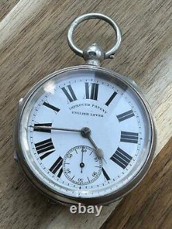 Victorian Solid Silver Improved Patent Antique English Lever Pocket Watch