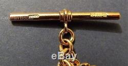 Vintage 9ct Solid Gold Fob Pocket Watch Graduated Double Albert Chain 1925