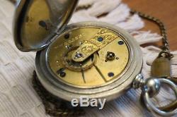 Vintage Antique American Watch Co. 1868 Pocket Watch WM Ellery Waltham Mass 2.25