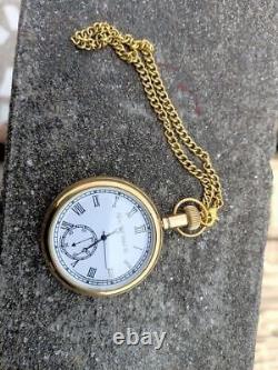 Vintage Antique Engraved Brass Elgin Pocket watch With Chain for him 10 Units Gift