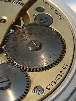 Vintage / Antique J. W. Benson Silver Cased Pocket Watch, Working