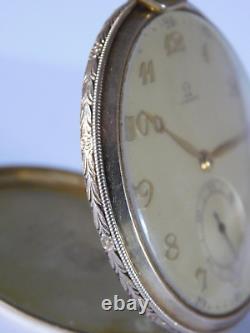 Vintage Gents Gold Plated Slim Omega Pocket Watch 7756688
