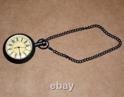 Vintage Maritime Brass Pocket Watch With Chain & Antique Finish Nautical Gift