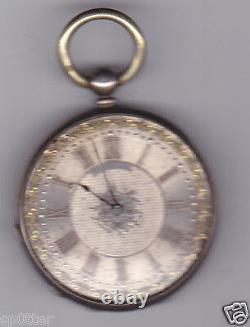 Vintage Pocket Fob Watch Antique Time Piece Diamond Jewel Inset