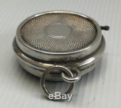 Vintage Solid Silver Gambling Spinning Three Dice Pocket Watch Albert Chain Fob