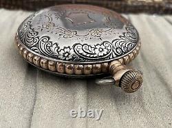 Vintage Sterling Silver Pocket Watch Case Only Fahys Empty Cartouche Mountain