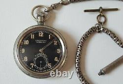 Vintage WW2 German Military Pocket Watch Uhrenfabrik Buren AG A. Lunser Berlin