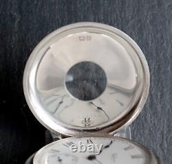 Vintage Waltham 17 Jewel Sterling Silver Half Hunter Pocket Watch with Chain