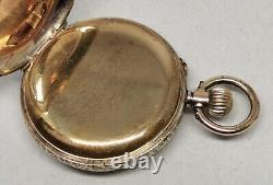 Vtg 1890s Solid 9ct 9k Rose Gold Ladies Antique 29mm Stunning Fob Pocket Watch