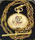 Wow! Antique 18k Gold, Enamel&diamonds Lecoultre Caliber Watch&gold Chain. Ottoman