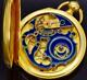 Wow! Museum Qing Dynasty Chinese Duplex Bovet Gilt Pocket Watch. Enamel Movement