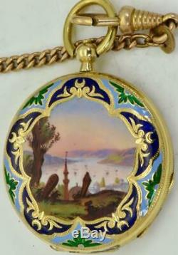 WOW! One of a kind antique LeRoy, Paris 18k gold&enamel watch for Ottoman maket