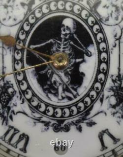 WOW! Rare antique DIGITAL SECONDS DIAL Memento Mori Skull Skeleton silver watch
