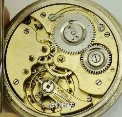 WOW! Rare antique DIGITAL SECONDS DIAL Memento Mori Skull Skeleton silver watch