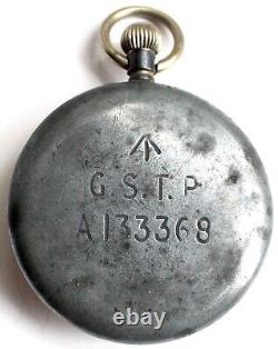 WW2 -British Military SWISS MADE G. S. T. P Pocket Watch Antique Vintage