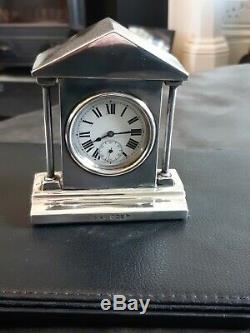 Waller And Hall Rare Silver Pocket Watch Stand in Clock form Sheffield 1907