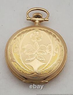 Waltham 14k Gold Ladies 0s Antique Hunter Pocket Watch