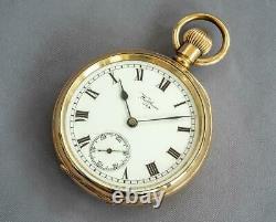 Waltham 16s 17 Jewels Grade625 Gold Plated Open Faced Pocket Watch