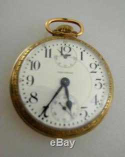 Waltham 21 Jewel Cresent Street Up / Down Indicator Antique Pocket Watch ca 1915