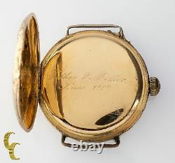 Waltham Antique 14k Yellow Gold Open Face Pocket/Wrist Watch Size 0S 15 Jewels