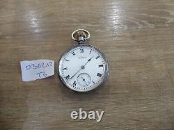 Waltham Good Antique Gents Silver Pocket Watch Working Dennison Ald Date C1914