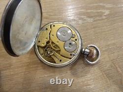 Waltham Good Antique Gents Silver Pocket Watch Working Dennison Ald Date C1914