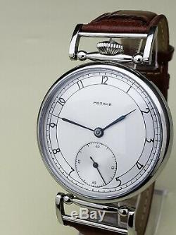 Watch MARRIAGE 1949 year 15 Jewels GENEVA WAVE Converted Pocket Watch USSR