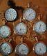 Watch Elgin Vintage Pocket Collectible Antique Brass Pocket Watch Gift Lot Of 8
