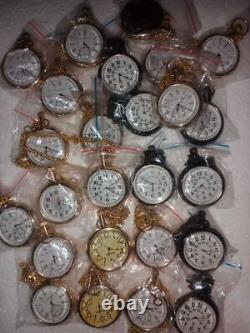 Watch elgin vintage pocket Collectible Antique Brass Pocket Watch Gift Lot of 25