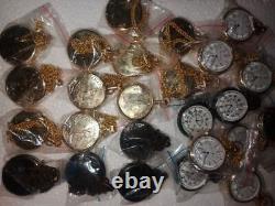 Watch elgin vintage pocket Collectible Antique Brass Pocket Watch Gift Lot of 25