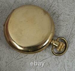 Working 15 Jewel Open Faced Gold Filled Mens Pocket Watch