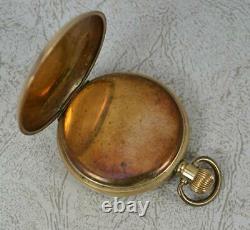 Working 15 Jewel Open Faced Gold Filled Mens Pocket Watch