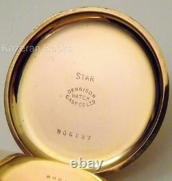 Working Antique Gold Plate Waltham Fob Pocket Watch Edwardian 1908 610 Grade