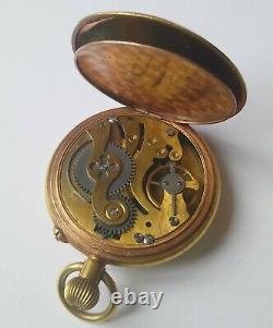 Working Rolled Gold Half Hunter Pocket Watch Vintage Fob Antique