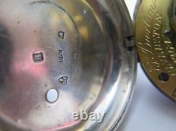 Working Verge pocket watch 50mm, inside case hallmarked'Edward Maddock' Chest