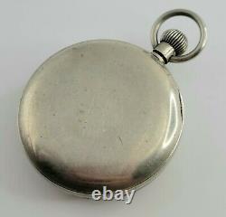 Ww1 British Army Pocket Watch Black Dial Military Vintage Fob Antique Wwi Trench