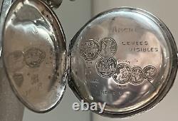 Zora Pocket Watch Silver Man Woman Case Chiseled by Hand Antique From Repairs